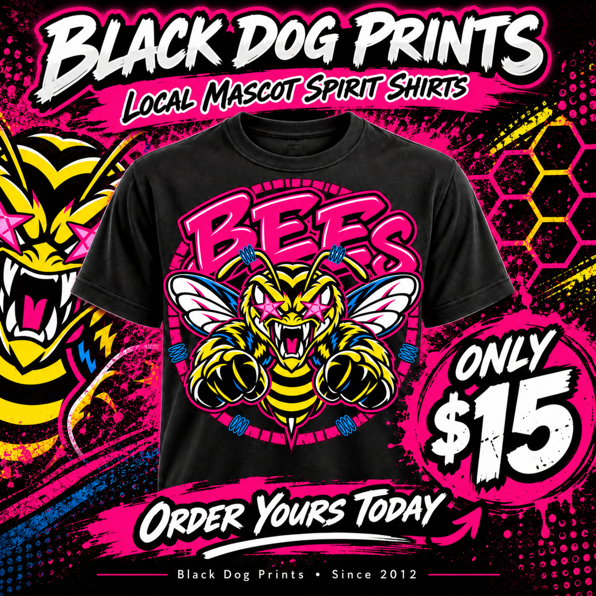 Bees Bold Mascot Spirit Shirt