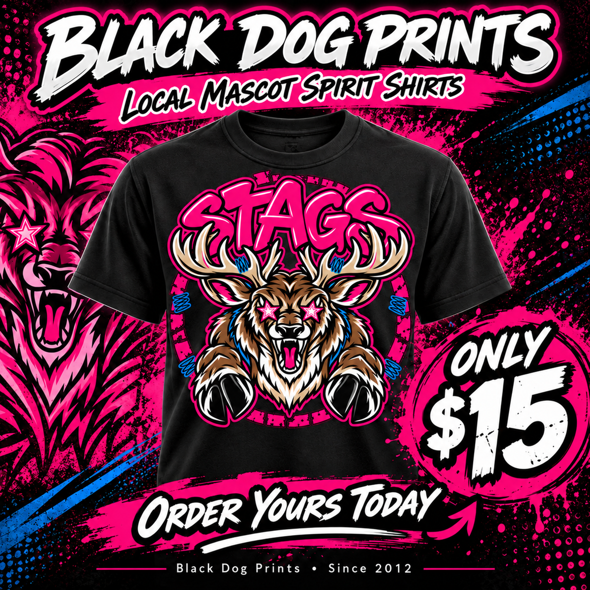 Stags Bold Mascot Spirit Shirt