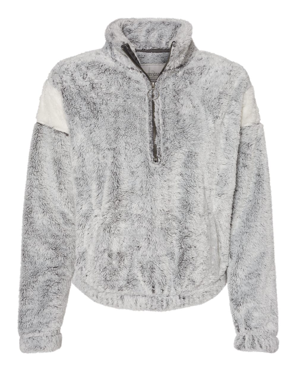 Women's Remy Fuzzy Fleece Quarter-Zip Pullover - Boxercraft Frosty Grey/Natural