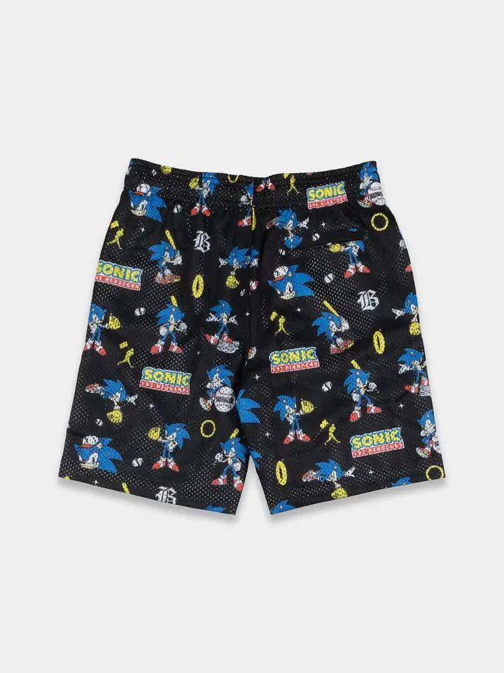 Sonic The Hedgehog Pattern Diamond Pro Youth Mesh Shorts