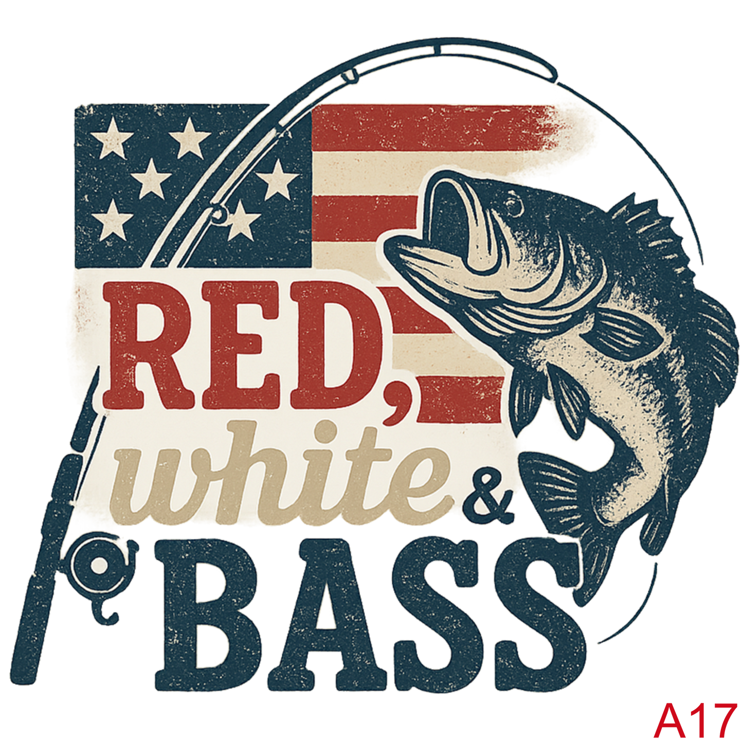 Red White and Bass Fishing (A17)