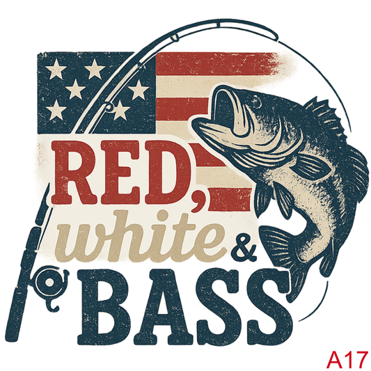 Red White and Bass Fishing (A17)