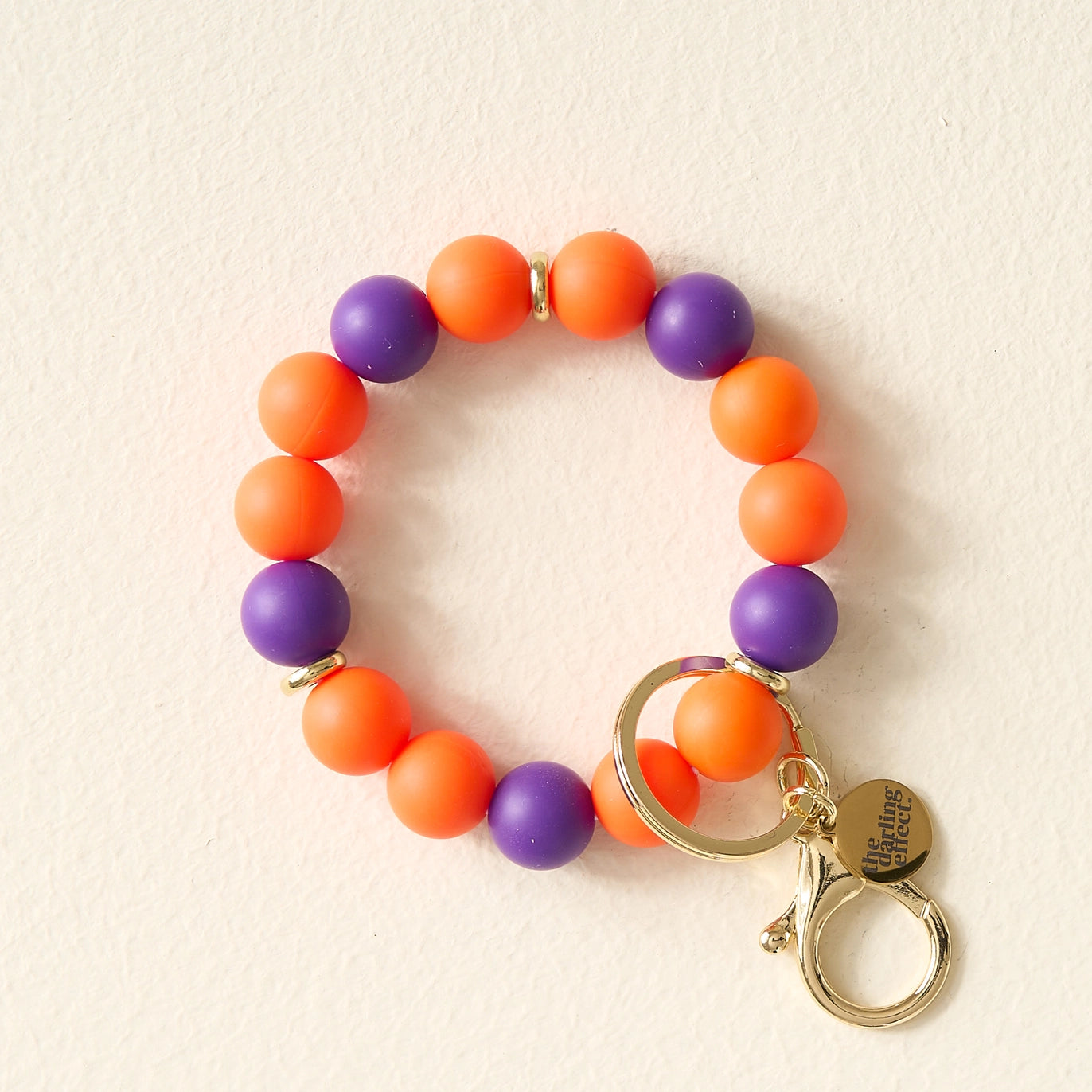 Game Day Hands-Free Keychain Wristlet - Orange & Purple