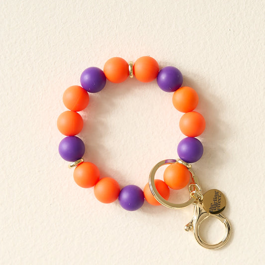 Game Day Hands-Free Keychain Wristlet - Orange & Purple