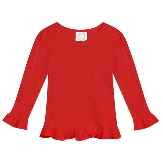 Girl's Long Sleeve Ruffle T-Shirt