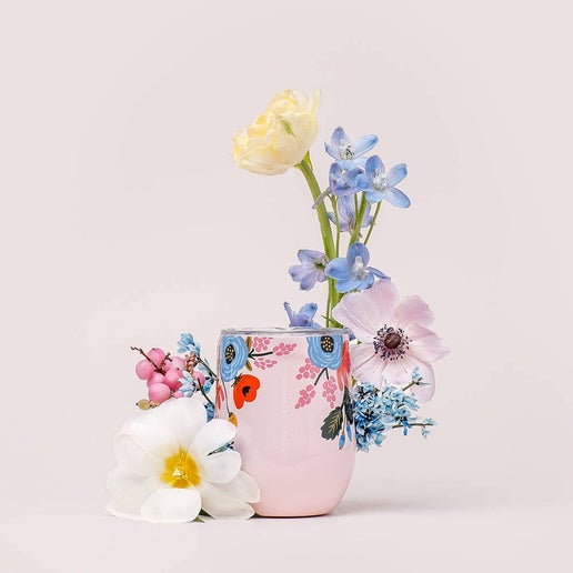 Rifle Paper Stemless - 12oz Gloss Blush - Lively Floral