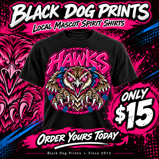 Hawks Bold Mascot Spirit Shirt