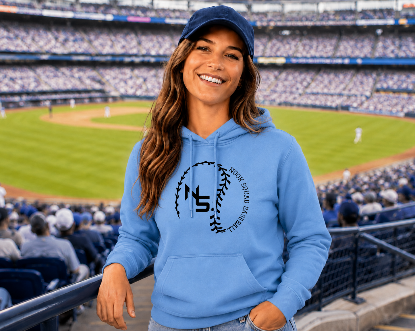 NOOK SQUAD--HOODIE NS BASEBALL WITH STITCHES SWAG