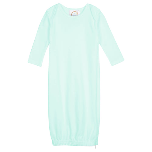 Long Sleeve Infant Gown with Hidden Zipper - Unisex Mint